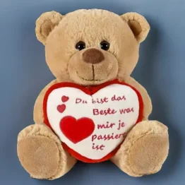 BRUBAKER Teddy 25cm - Plüschbär mit Herz und Botschaft
