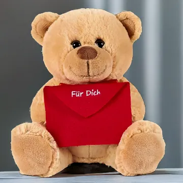 Brubaker Teddy Plüschbär mit rotem Umschlag "Für Dich" - Dein kuscheliger Botschafter