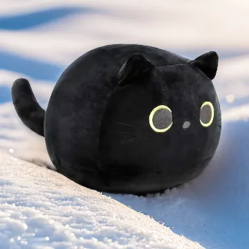 DNFASCHI Schwarze Katze Plüschtier - Weiches Kissen & Spielzeug