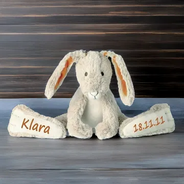 Elefantasie Stofftier Hase mit Namen & Geburtsdatum personalisiert