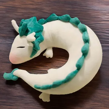 GXFLO Cute White Dragon Plüschtier Nackenkissen