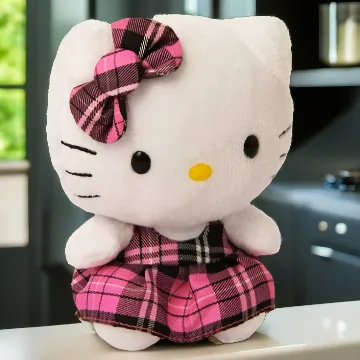 Hello Kitty im pinken Schottenrock Kuscheltier - TY 40819