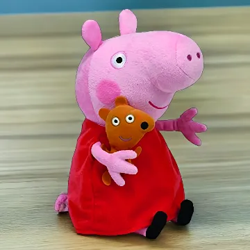 Peppa Pig Schwein mit rotem Kleid und Bär, 25cm - TY 7196230