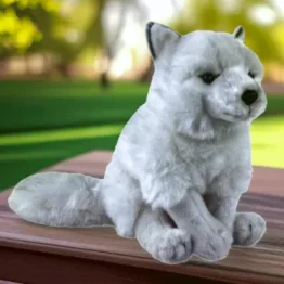 Polarfuchs Kuscheltier - Plüschfuchs weiß sitzend 26cm - Uni-Toys 11520