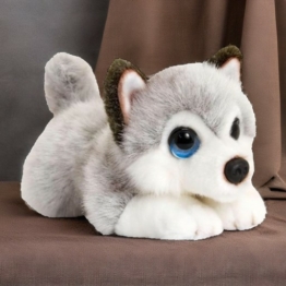 tachi Stofftier Husky Hund grau/weiß 25cm, Plüschtier, liegender Kuscheltier Welpe weich