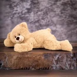Teddybär Schlafbär liegend hellbraun 60cm – Weicher Kuschelfreund
