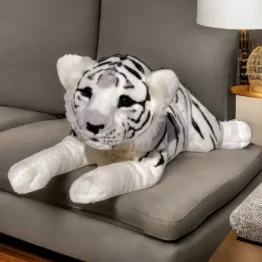 Wagner Plüschtier Tiger Baby liegend weiß 50cm Kuscheltier